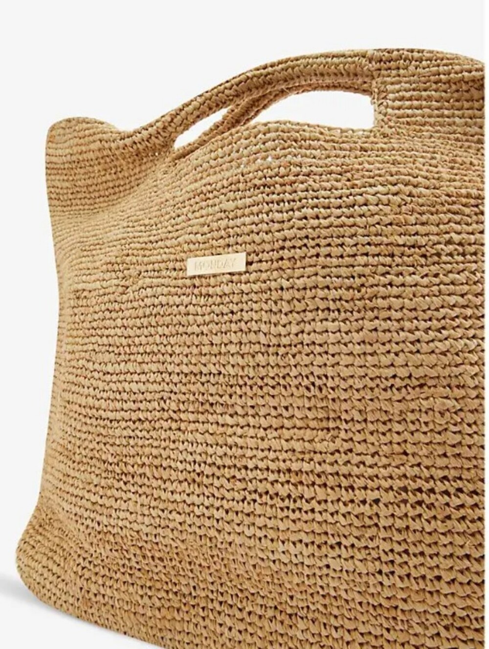 Monday Swimwear Paloma Raffia Tote Bag Large Resort Tropical Quiet Luxury Chic - Picture 3 of 12